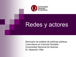 Los actores del desarrollo local - Universidad Nacional de Quilmes