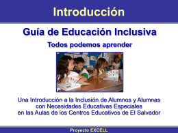 INTRODUCCIÓN Guía de Educación Inclusiva Todos podemos