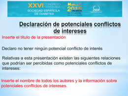 Diapositiva de conflicto de intereses