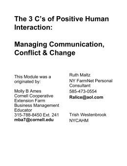 Communication, Conflict and Change - PRO