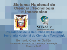 El Sistema Nacional de Ciencia y Tecnología del Ecuador