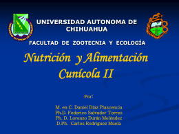 Nutrición y Alimentación Cunícola II