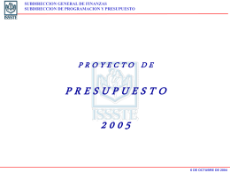 Proyecto de Presupuesto 2005: ISSSTE
