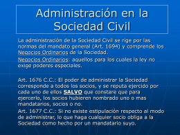 Administración en la Sociedad Civil Comercial