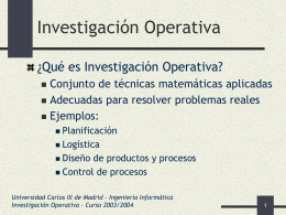 Programación de Operaciones - Universidad Carlos III de Madrid