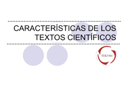 CARACTERISTICAS DE LOS TEXTOS CIENTÍFICOS