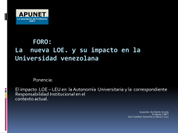 La nueva LOE y su impacto en la Universidad venezolana