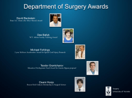 Annual Address - part 2 - Department of Surgery