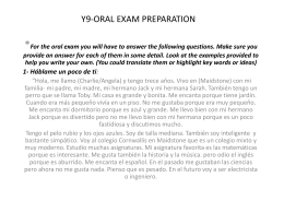 Y9-ORAL EXAM PREPARATION
