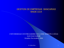 curso de gestion bancaria - Universidad Centroamericana "José