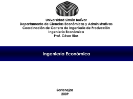Ingeniería Económica Prof. César Ríos