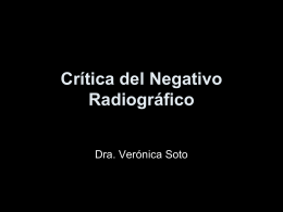 Crítica del Negativo Radiográfico