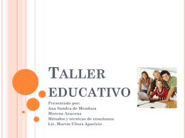 Taller educativo - El plan educativo