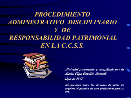 procedimiento administrativo disciplinario y/o de