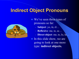 Indirect Object Pronouns PPT