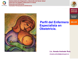 5. Perfil de la Enfermera Especialista en Obstetricia. Amada