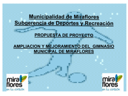 Ampliación y Equipamiento del Gimnasio Municipal de Miraflores
