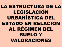 La estructura de la legislación urbanística estatal