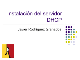 Instalación del servidor DHCP.