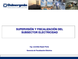 Supervisión y Fiscalización del Subsector Electricidad