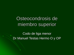 Osteocondrosis de miembro susperior