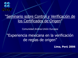 Experiencia mexicana en la verificación de reglas de Origen