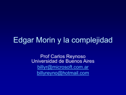 Edgar Morin y la complejidad