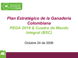 Plan Estratégico de la Ganadería Colombiana PEGA 2019