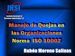 INSI Quejas ISO 10002