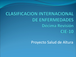 CLASIFICACION INTERNACIONAL DE ENFERMEDADES CIE-10