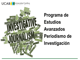 Programa de Estudios Avanzados Periodismo de Investigación