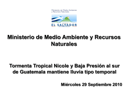 Tormenta Tropical Nicole y Baja Presión al sur de Guatemala