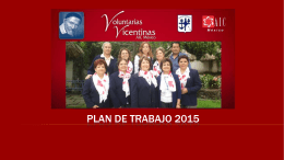 Plan de Trabajo 2015 - Voluntarias Vicentinas México