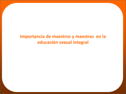 Importancia de maestros y maestras en la educación sexual integral