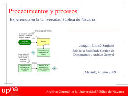 Procedimientos y procesos. Experiencia en la Universidad Pública