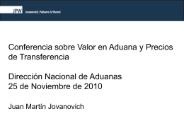 Presentación Jovanovich - Dirección Nacional de Aduanas