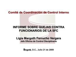 Informe sobre quejas contra funcionarios de la SFC en el año 2008