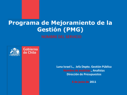 4. Programa Marco PMG 2011 - Dirección de Presupuestos