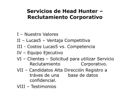 Servicios de Head Hunter – Reclutamiento Corporativo