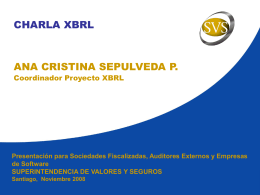 III. Proyecto XBRL. Continuación… - Superintendencia de Valores y