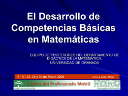 el desarrollo de las competencias básicas en matemáticas