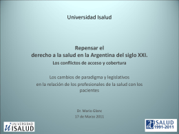 Dr. Mario Glanc - Universidad ISALUD