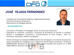 Dr. José Tejada Fernández - DIM-UAB