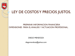 LEY DE COSTOS Y PRECIOS JUSTOS - DIEGO