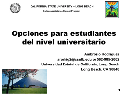 2 a 3 años - California State University, Long Beach