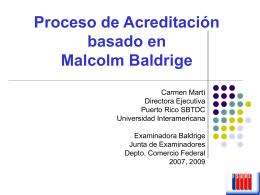 Proceso de Acreditación basado en Malcolm Baldrige