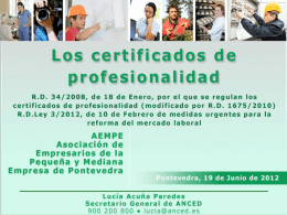 Los certificados de profesionalidad y Prácticas no