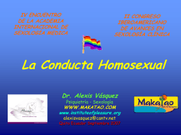 La Conducta Homosexual - Institute of pleasure