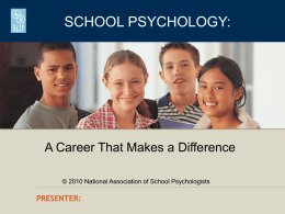 School Psychology: A Career That Makes a Difference