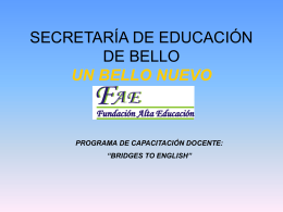 Programa de capacitaciòn de docentes BELLO 2007